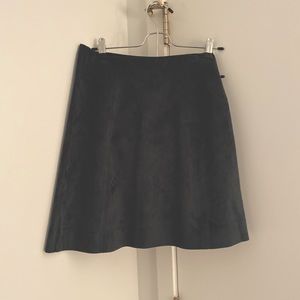 Greenish gray suede skater skirt